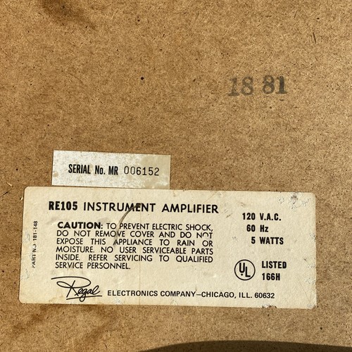 Ampli guitare Regal RE 105 Solid State d'occasion (181-148) - Photo 5/14