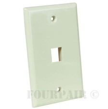 Keystone 1 Hole Port Jack Insert Flush Network Wall Face Plate CAT5e CAT6 Almond