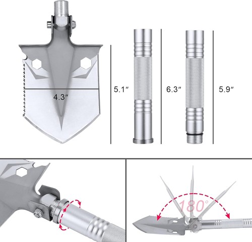 Pala de supervivencia plegable con multiherramienta 14 en 1, alicates, kit de herramientas de camping -NUEVA - Imagen 4 de 7