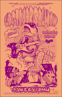 LEFTOVER SALMON 1999 Original Cain's Ballroom Tulsa OK Concert Poster Signed