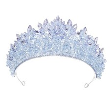 Light Blue Crystal Ice Queen Crown 3" Alloy Tiara for Women  Teens Formal Pa...