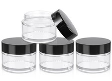 1oz Jars with Lids, HOA Kinh 4 Pack Clear Glass Jars Empty Cosmetic Contain