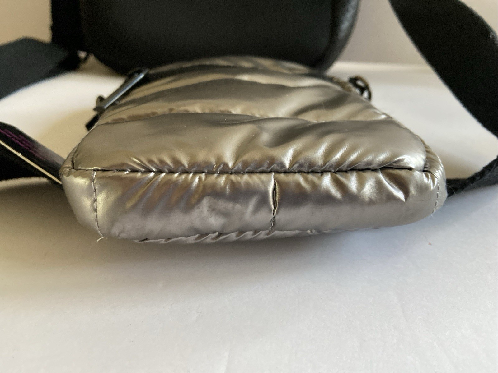 Haute Shore Crossbody Bags 1 Black Neoprene & 1 Champagne Puffer Cell Phone Bag