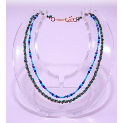 Lee Angel Neiman Marcus Women's Two Layer Braided Bead Necklace NWT 198