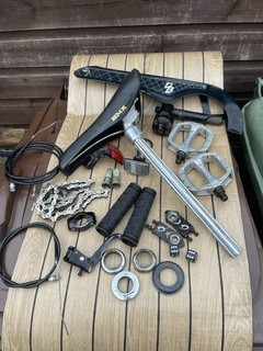 Old School BMX Diamond Back Parts Inc Seat/Grips/Chain Guard Etc All Used Look