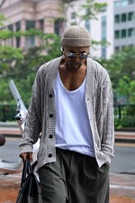 Men's Oversized Summer Ribbed Cable Knit Cardigan Button Front Sweater One Size