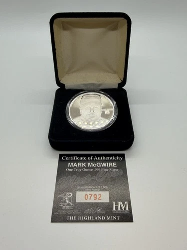 Mark McGwire MLB Baseball One Troy Ounce .999 Fine Silver Round /5,000