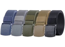 5 Pack Nylon Military Tactical Belt Webbing Canvas Outdoor Web Belt with Plas...