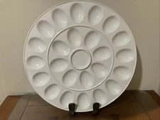 MIKASA White Porcelain 24 Section Deviled Egg Dish Platter
