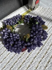 Purple Berry Candle Ring Wreath