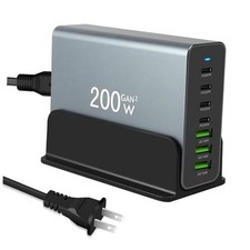 200W Multiple USB Charger Station, 7-Ports Aluminum Alloy USB C Charger Block
