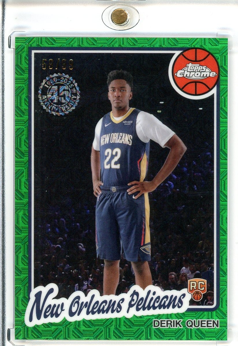 2025-26 Topps Derik Queen 1980-81 Chrome RC Green Mojo Refractor 59/99 Pelicans