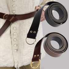 Men Renaissance Knight Belt PU Leather O Ring Belt Knight WaistBand Costume