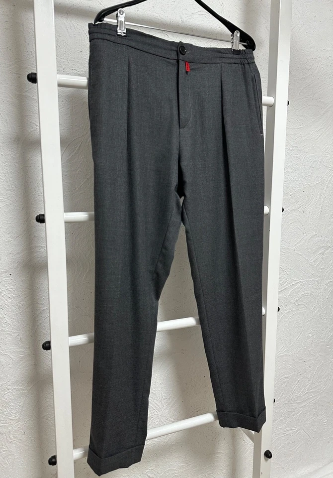 Мужские шерстяные брюки Kiton Napoli размер 36 (L) серые сделано в Италии - Изображение 3 из 4