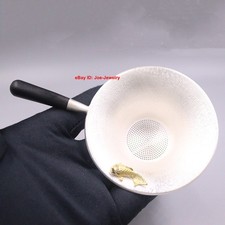 Colino da tè in argento massiccio 999 con pesce dorato larghezza 42-44 g 76 mm
