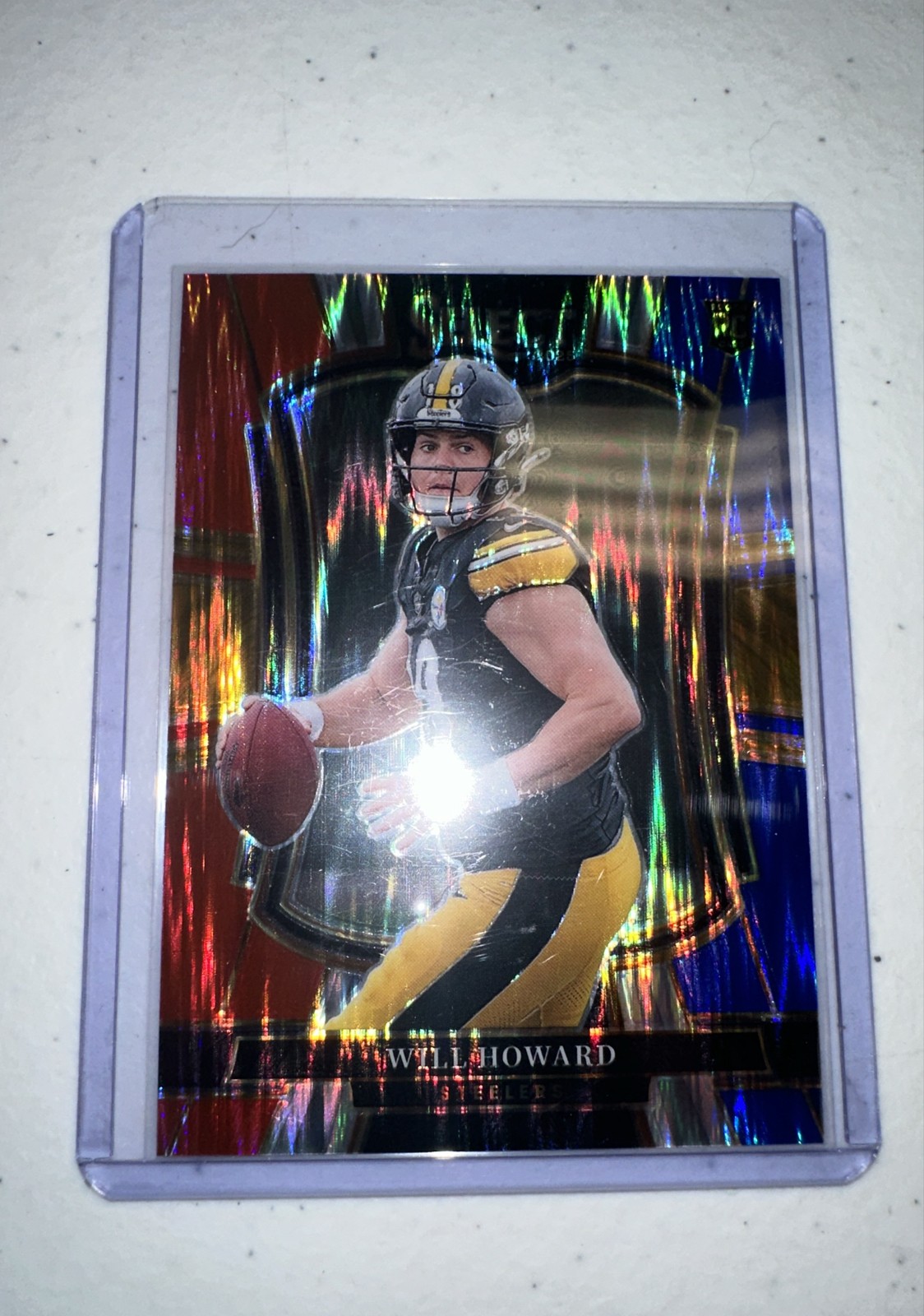 2025 Panini Select - Premier Level Will Howard #152 Red & Blue Shock Prizm (RC)