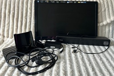 Computer-Monitor-Bildschirm-HP 2311x-23 Zoll + Trust Arys Soundbar-12W- AUX-USB