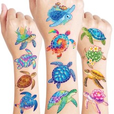 60 PCS Turtle Pre-Cut Temporary Tattoos for Kids