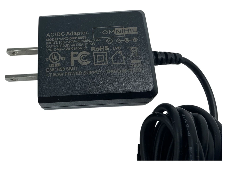 Adaptador AC/DC OmniHil MKC-0901500d 9V 1.5A Fuente de alimentación para dispositivos Foto 3 de 3