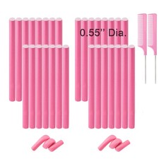 Flexible Curling Rods, 30Pcs Twist Foam Rollers for Long and Short Hair, No H...