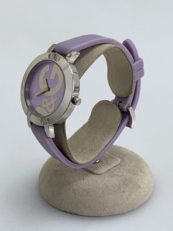 DOLCE&GABBANA Quartz Analog Purple Silicone Fashion Watch Excellent JAPAN - image 2 of 4