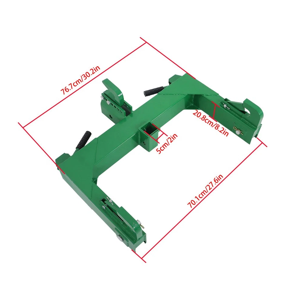 Tractores Enganche rápido de 3 puntos para Cat 1 y 2 con enganche receptor de 2" 3000 lb acero Foto 3 de 4