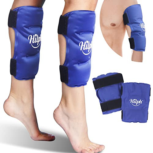 Hilph Shin Splint Ice Pack 2 Pack, Reusable Leg Ice Wrap for Injuries Calf and