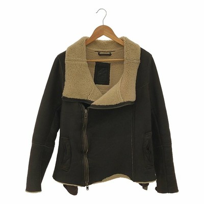 ALLSAINTS SPITALFIELDS ALL SAINTS JUT LEATHER JACKET SHEEP MOOTH BOA Used KLDR-0
