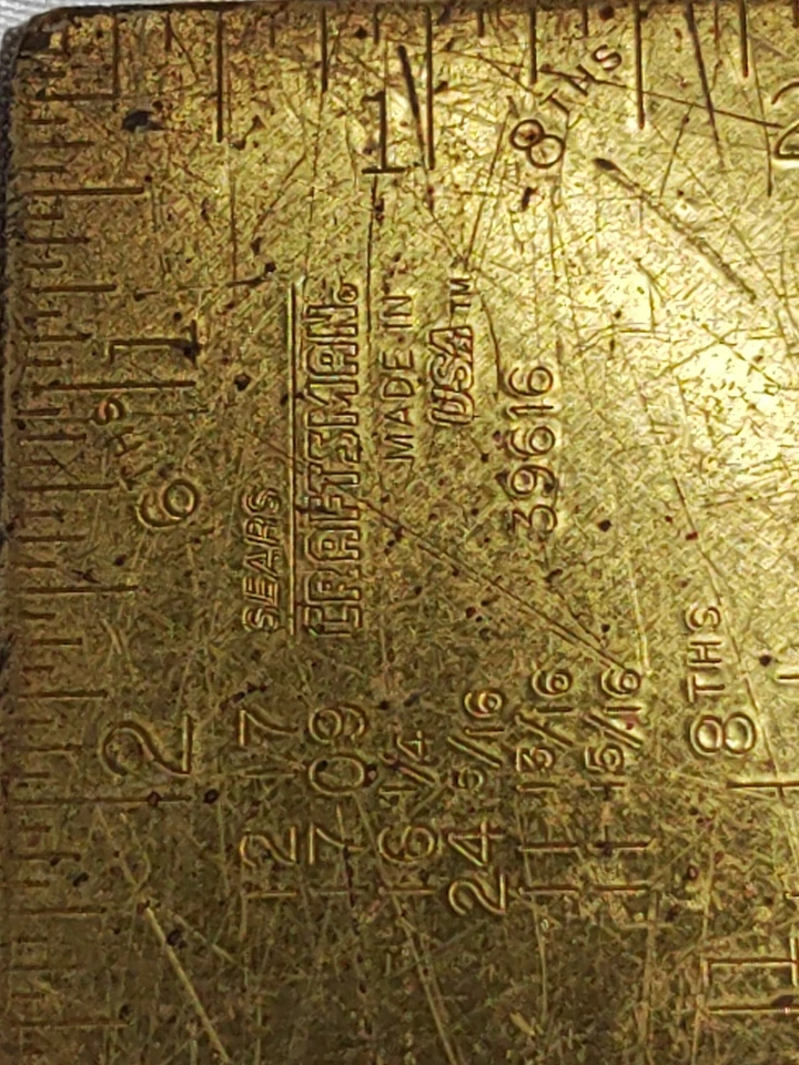 Cuadrado de marco de latón macizo Sears Craftsman 39616 hecho en EE. UU. Foto 3 de 4