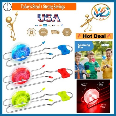 Light Up Gyro Wheels Set for Kids 3 Pack 8.5 Inch Spinning Toys Autism Sensory