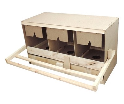 Legebox 3er Legenest Inkl. Nestmatten Geflügel Abrolllegenest Holz Unterteil Neu