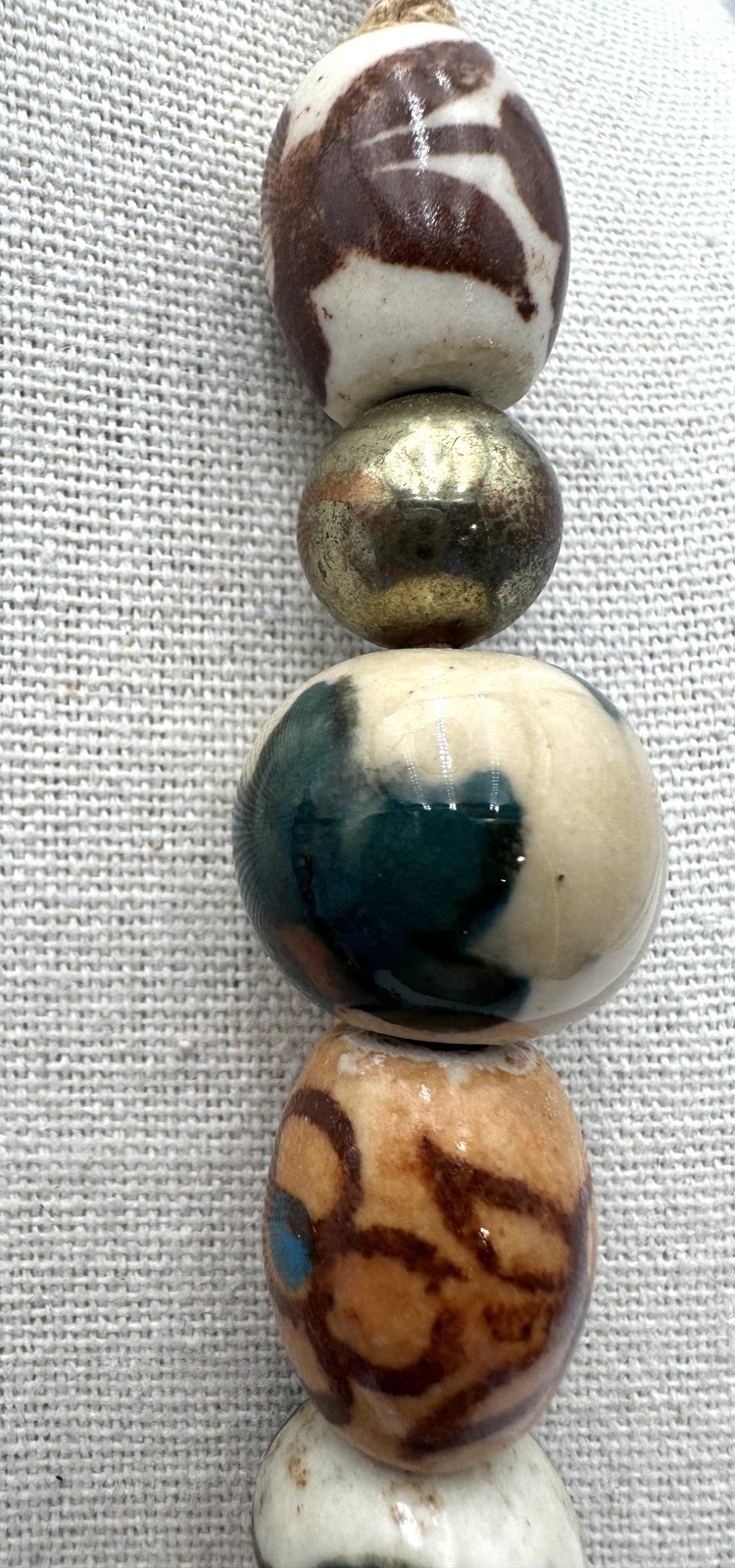 Boho Ceramic Mixed Beaded Statement Necklace Mult… - image 5