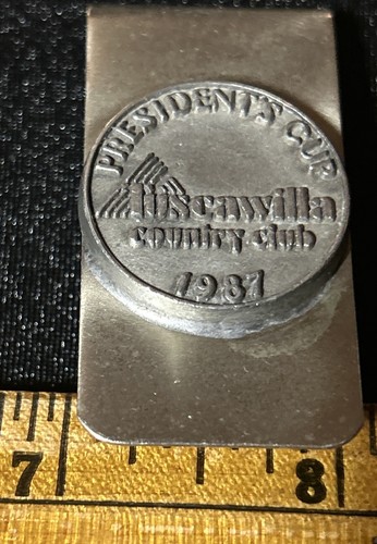 1987 President’s Club Money Clip Tuscavilla Country Club Silver tone Metal 2” - Picture 6 of 7