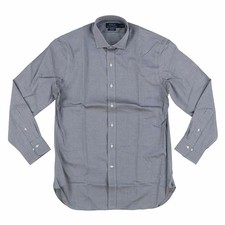 POLO Ralph Lauren GREY SLIM FIT Button Down Easy Care SIZE 16 1/2 34/35 SILVER