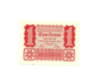 1 KRONE AUNC CRISP BANKNOTE FROM AUSTRIA 1922 PICK 73