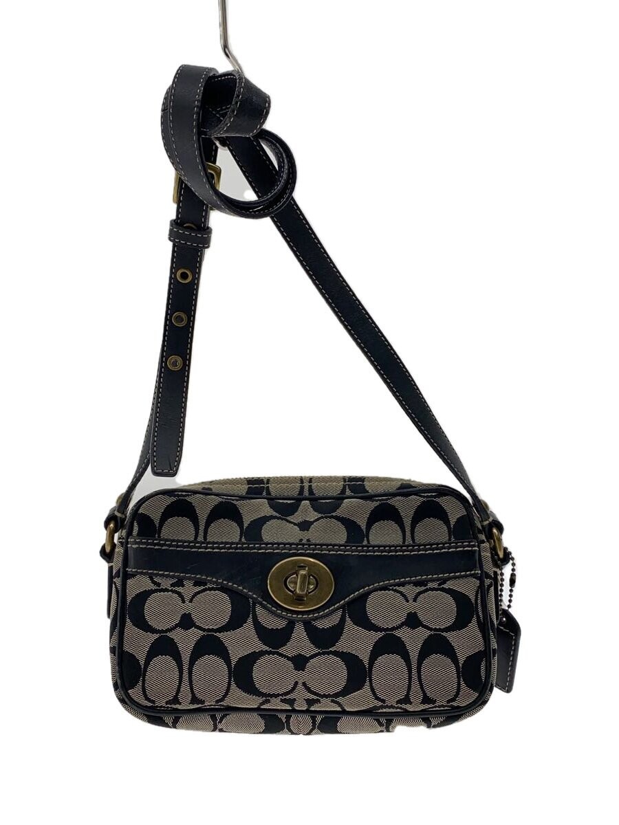 COACH Canvas Shoulder Bag in Grey Total Pattern Style 10565