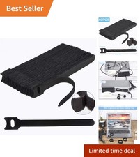 60 Pack of 6-Inch Hook and Loop Cable Ties - Strong, Durable, and Adjustable