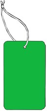 Small Coupon TAG, 1-7/8" x 1-1/4", Blank, Strung, Dark Green, Box of Green