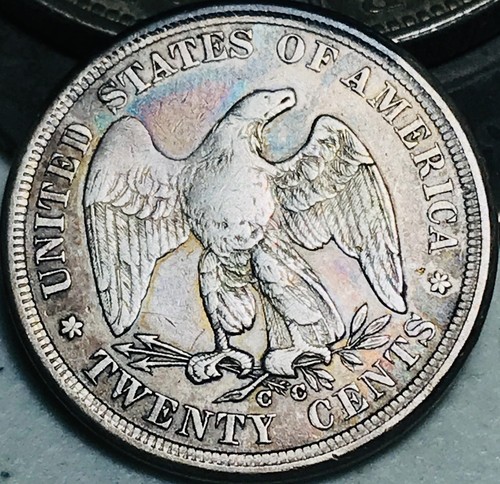 1875 CC Twenty Cent Piece 20C Ungraded Choice 90% Silver US Coin CC27328 - Picture 2 of 8