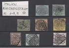 Kirchenstaat 1852 Freimarken Lot 1-7, 9  o. gestempelt