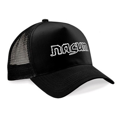 NASUM neu schwarz Truckermütze Mesh Cap Snapback bestickt