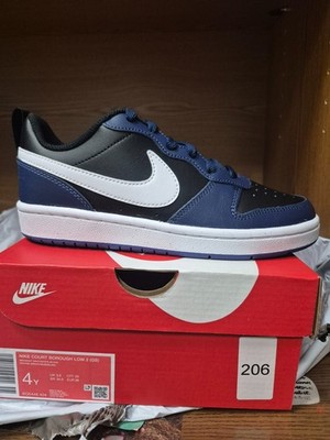 nike 4y court borough low 2, midnight navy/white/black