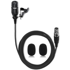 Black Lapel Lavalier Microphone Unidirectional Condenser Super Cardioid Mic C...