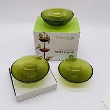 Mosaic Birds Triple Hanging Poppy Feeder Lime
