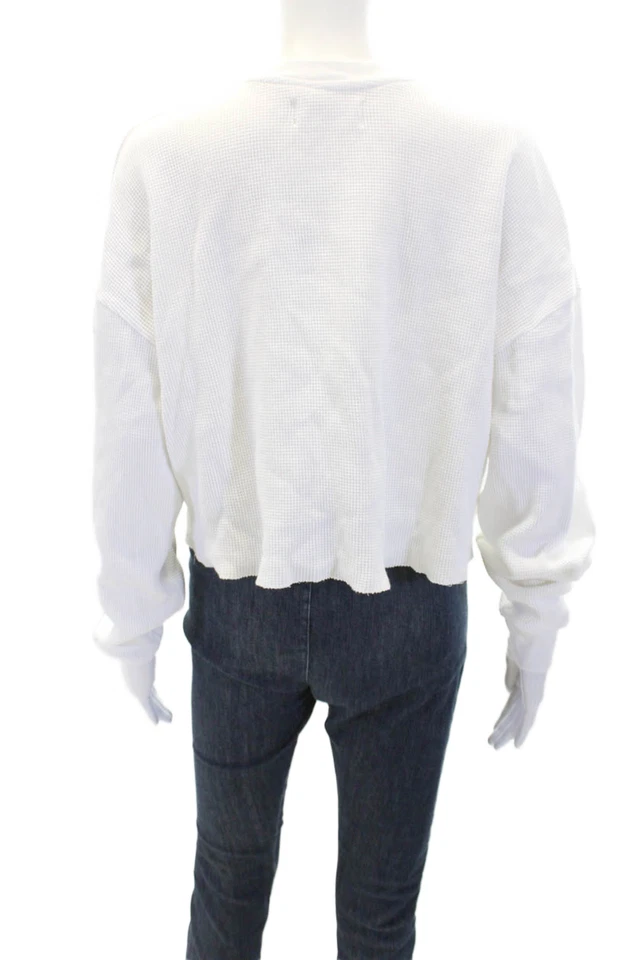 Sudadera corta Soul Cycle para mujer de algodón con logotipo manga blanca talla M Foto 3 de 4