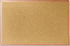 Open Box 36x24 Cork Bulletin Board Wood Frame Wall Mounted Pin Board #R09