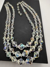 Vintage Aurora Borealis Glass Crystal Necklace