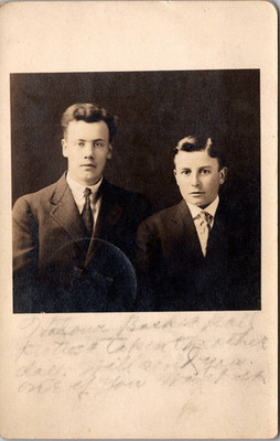 RPPC Handsome Gentlemen From Colfax WI 1911 Photo Postcard E55