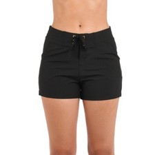 La Blanca Black Swim Shorts Size XL Gold Grommet Lace Up Boardshorts EUC