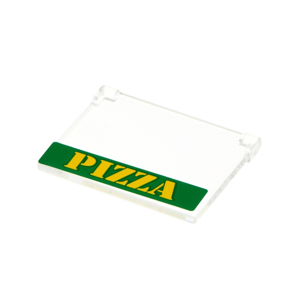 1x Lego Window Pane 1x4x3 Transparent White Pizza for Casement Window 60603pb001
